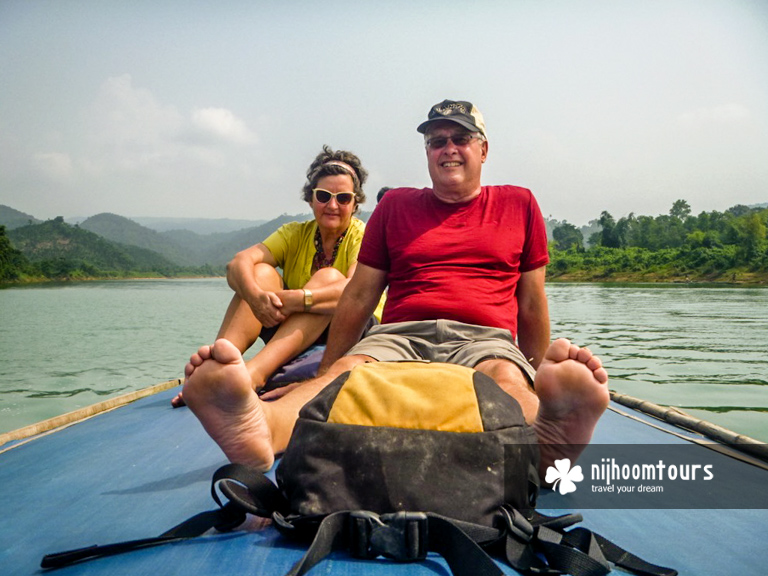 Boat ride on green-water canal Lalakhal in Sylhet