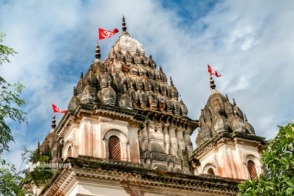 The ornamented tower of the Shiva Temple in Puthia