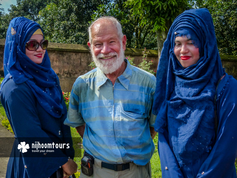 With some local girls at Rajshahi in Bangladesh