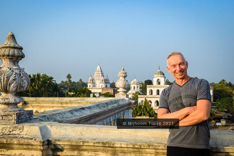 Brian Warnke visiting the historical temples of Puthia in Bangladesh