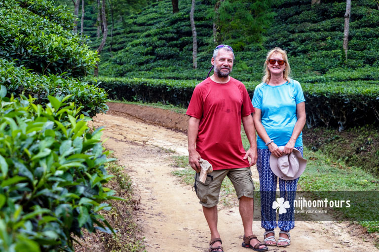 John and Isobel visiting the tea plantations of Srimangal