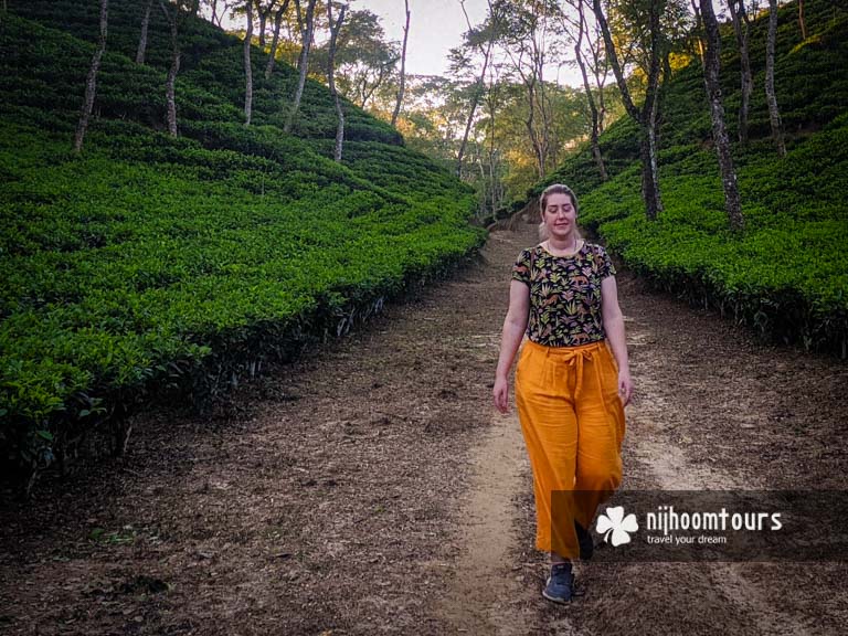 Gemma Prosniewska at the tea plantations of Sreemangal