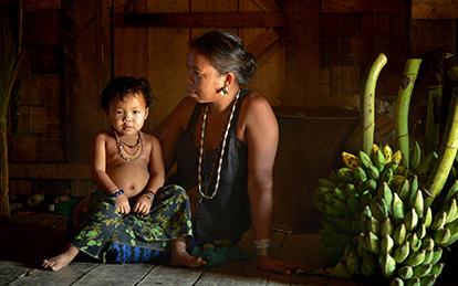 A photo of a tribal family in Chittagong Hill Tracts